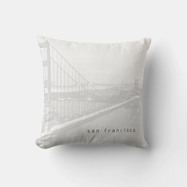 Golden Gate Bridge | San Francisco | Light Grey Throw Pillow (Front)