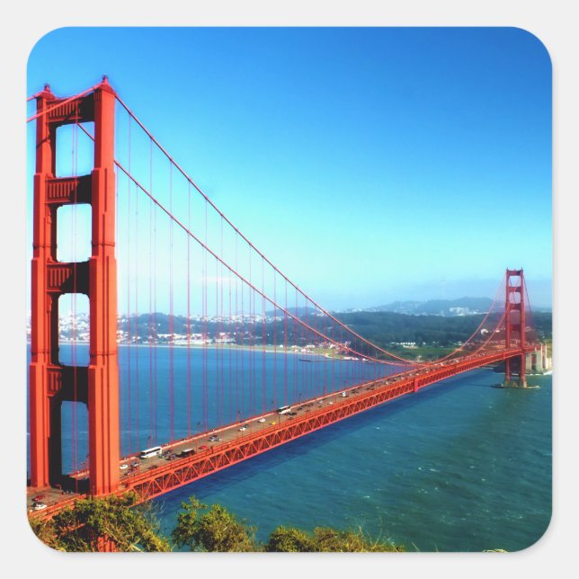 Golden Gate Bridge - San Francisco Square Sticker (Front)