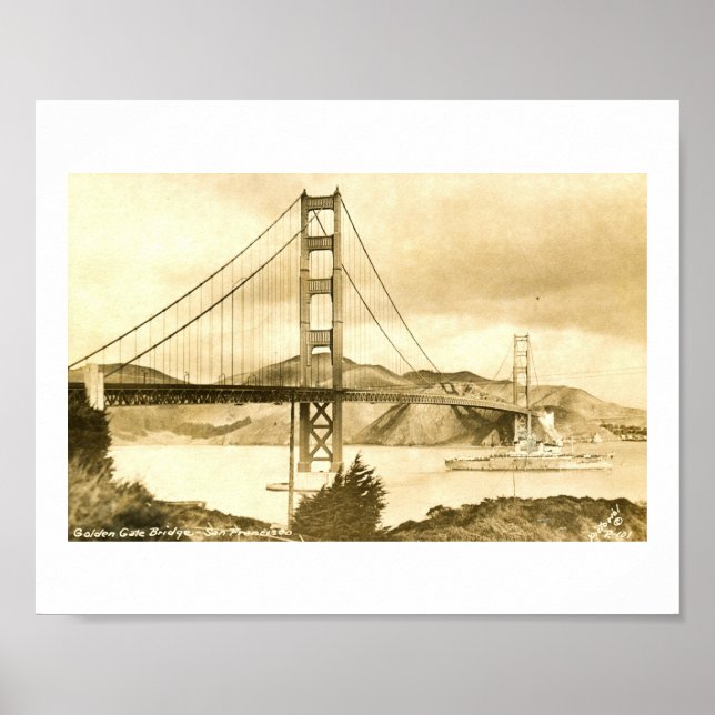 Golden Gate Bridge, San Francisco Vintage Poster (Front)