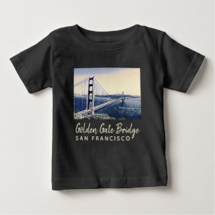 Golden Gate Bridge San Francisco Watercolor Art  Baby T-Shirt