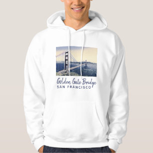 Golden Gate Bridge San Francisco Watercolor Art Hoodie