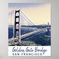 Golden Gate Bridge San Francisco Watercolor Art