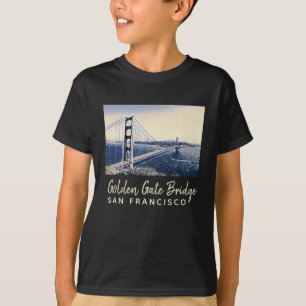 Golden Gate Bridge San Francisco Watercolor Art T-Shirt