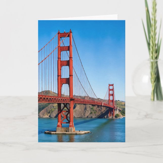 Golden Gate Bridge San Francisco Watercolor Card (Front)