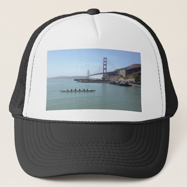Golden Gate bridge shirts with outrigger canoe Trucker Hat (Front)
