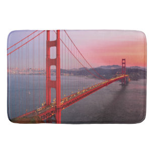 Golden gate bridge throw pillow bath mat