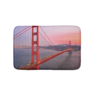 Golden gate bridge throw pillow bath mat