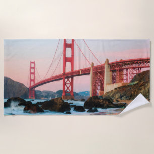 Golden gate bridge throw pillow beach towel