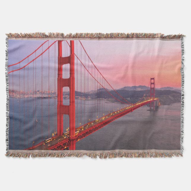 Golden gate bridge throw pillow blanket (Front)