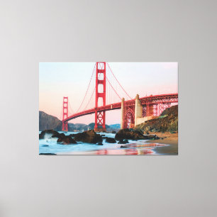 Golden gate bridge throw pillow canvas print