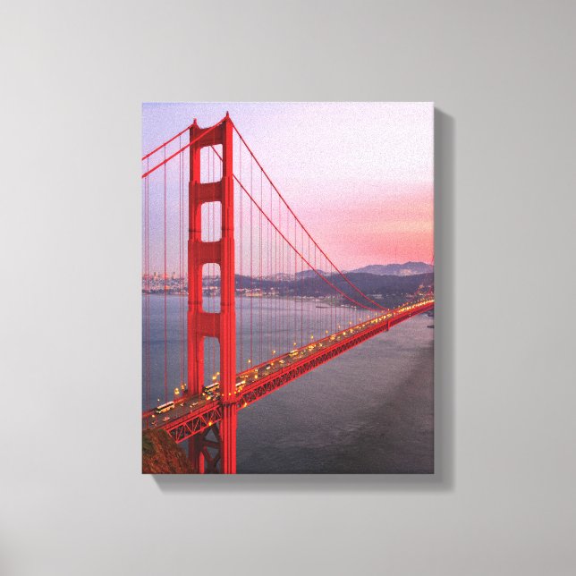 Golden gate bridge throw pillow canvas print (Front)