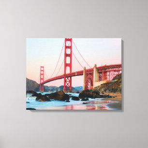 Golden gate bridge throw pillow canvas print