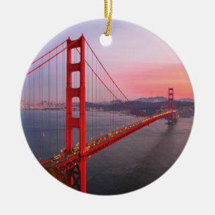 Golden gate bridge throw pillow ceramic ornament