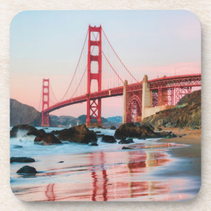Golden gate bridge throw pillow coaster