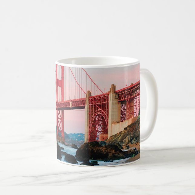 Golden gate bridge throw pillow coffee mug (Front Right)