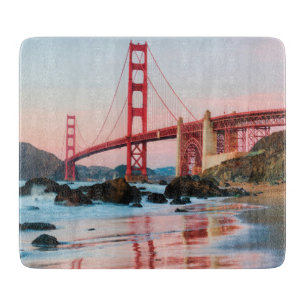 Golden gate bridge throw pillow cutting board