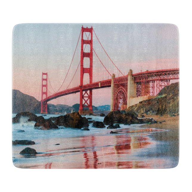 Golden gate bridge throw pillow cutting board (Front)