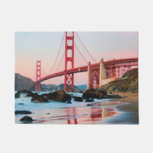 Golden gate bridge throw pillow doormat