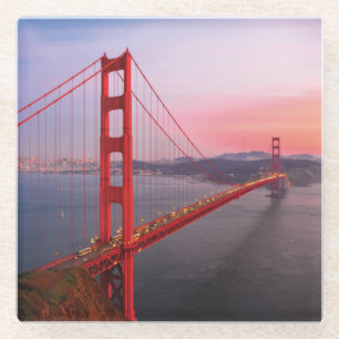 Golden gate bridge throw pillow glass coaster