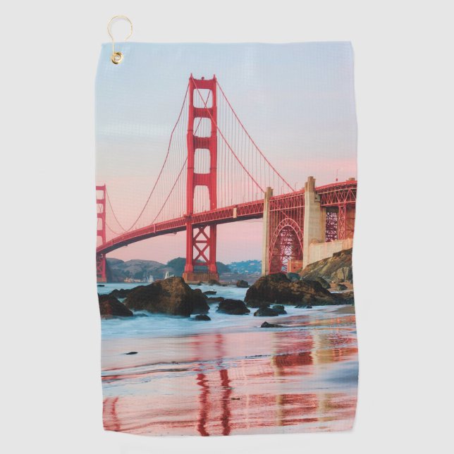 Golden gate bridge throw pillow golf towel (Front)