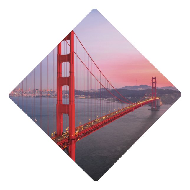 Golden gate bridge throw pillow graduation cap topper (Front)