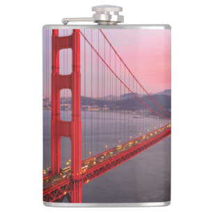 Golden gate bridge throw pillow hip flask