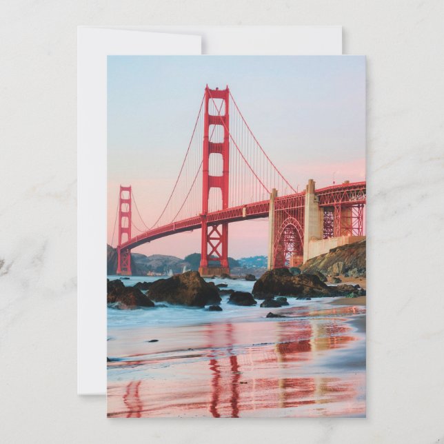 Golden gate bridge throw pillow invitation (Front)