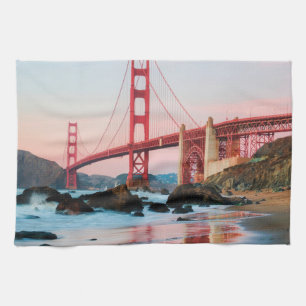 Golden gate bridge throw pillow kitchen towel