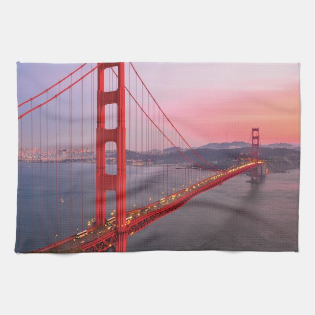 Golden gate bridge throw pillow kitchen towel (Horizontal)