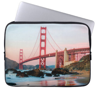 Golden gate bridge throw pillow laptop sleeve