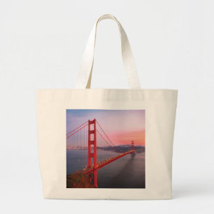 Golden gate bridge throw pillow large tote bag