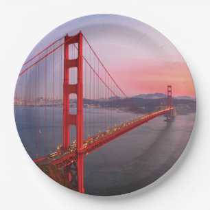 Golden gate bridge throw pillow paper plate