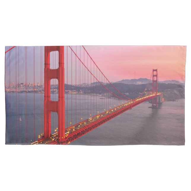 Golden gate bridge throw pillow pillowcase (Front-Left)