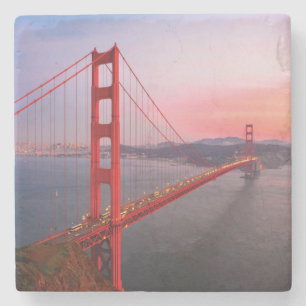 Golden gate bridge throw pillow stone coaster