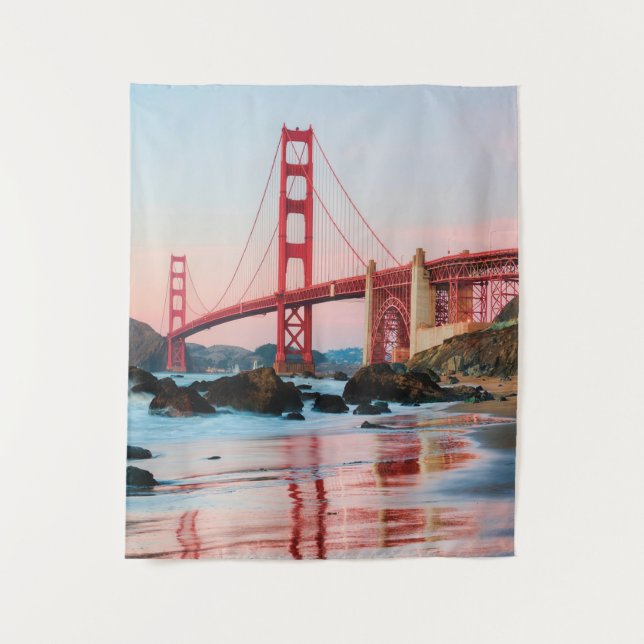 Golden gate bridge throw pillow tapestry (Front)