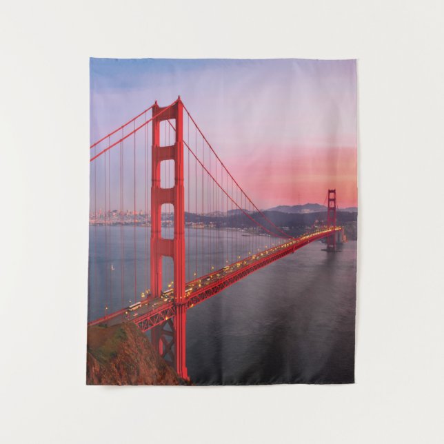 Golden gate bridge throw pillow tapestry (Front)