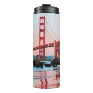 Golden gate bridge throw pillow thermal tumbler