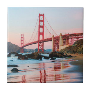 Golden gate bridge throw pillow tile