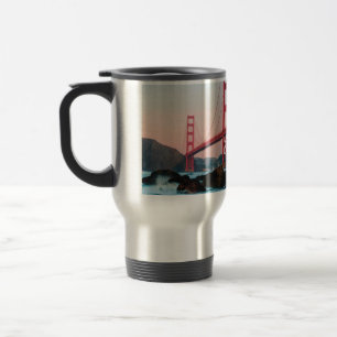 Golden gate bridge throw pillow travel mug