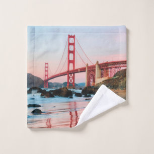 Golden gate bridge throw pillow wash cloth