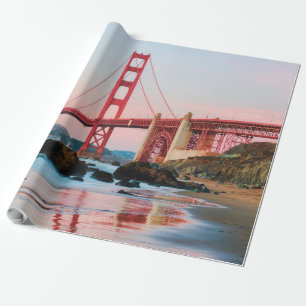 Golden gate bridge throw pillow wrapping paper