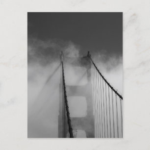 Golden Gate Bridge Tower Shrouded in Fog  Postcard