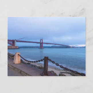 Golden Gate Bridge Under Fog Postcard