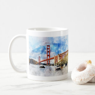 Golden Gate Bridge watercolor in San Francisco Coffee Mug