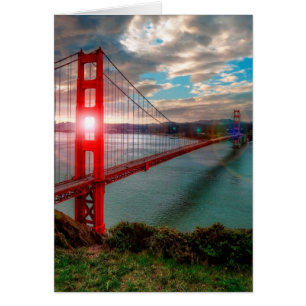 Golden Gate Bridge with Sun Shining through.