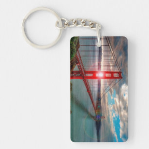 Golden Gate Bridge with Sun Shining through. Keychain