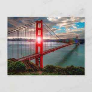 Golden Gate Bridge with Sun Shining through. Postcard