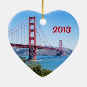 Golden Gate Heart Ornament