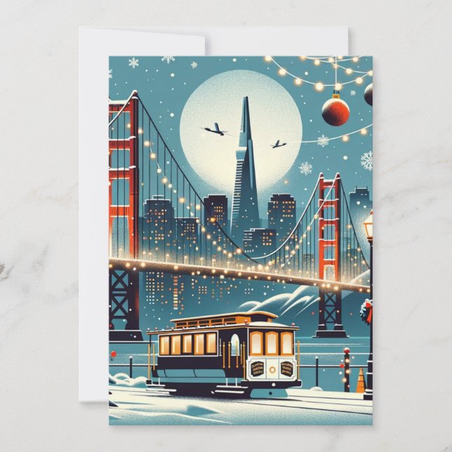 Golden Gate Holiday Magic - San Francisco Christma Card (Front)