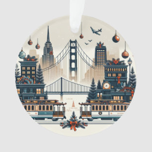 Golden Gate Holiday Magic San Francisco Christmas Ornament